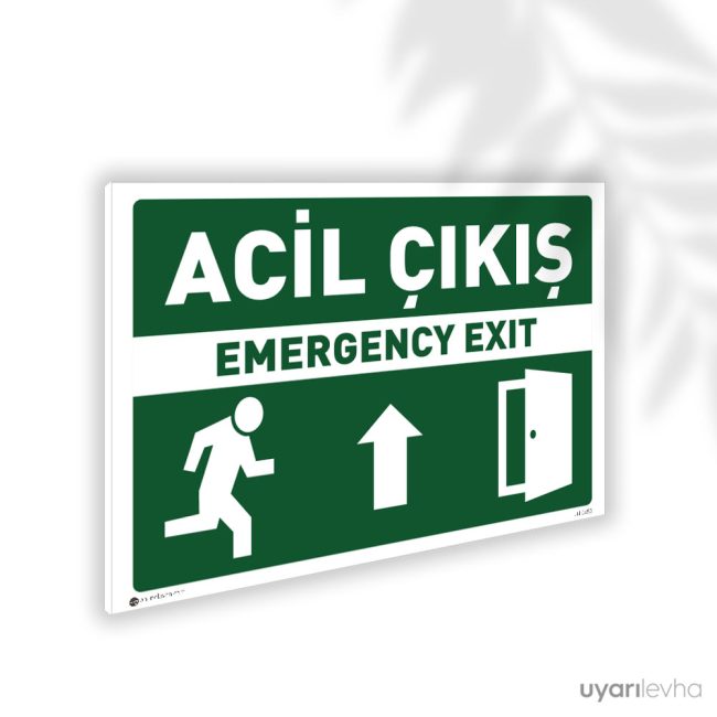 Acil Çıkış Emergency Exit Sağ Yukarı