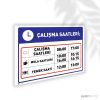 Çalışma Mola ve Yemek Saatleri