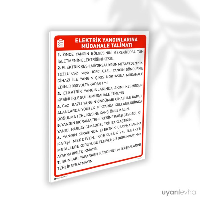 Elektrik Yangınlarına Müdahale Talimatı