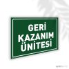 Geri Kazanım Ünitesi