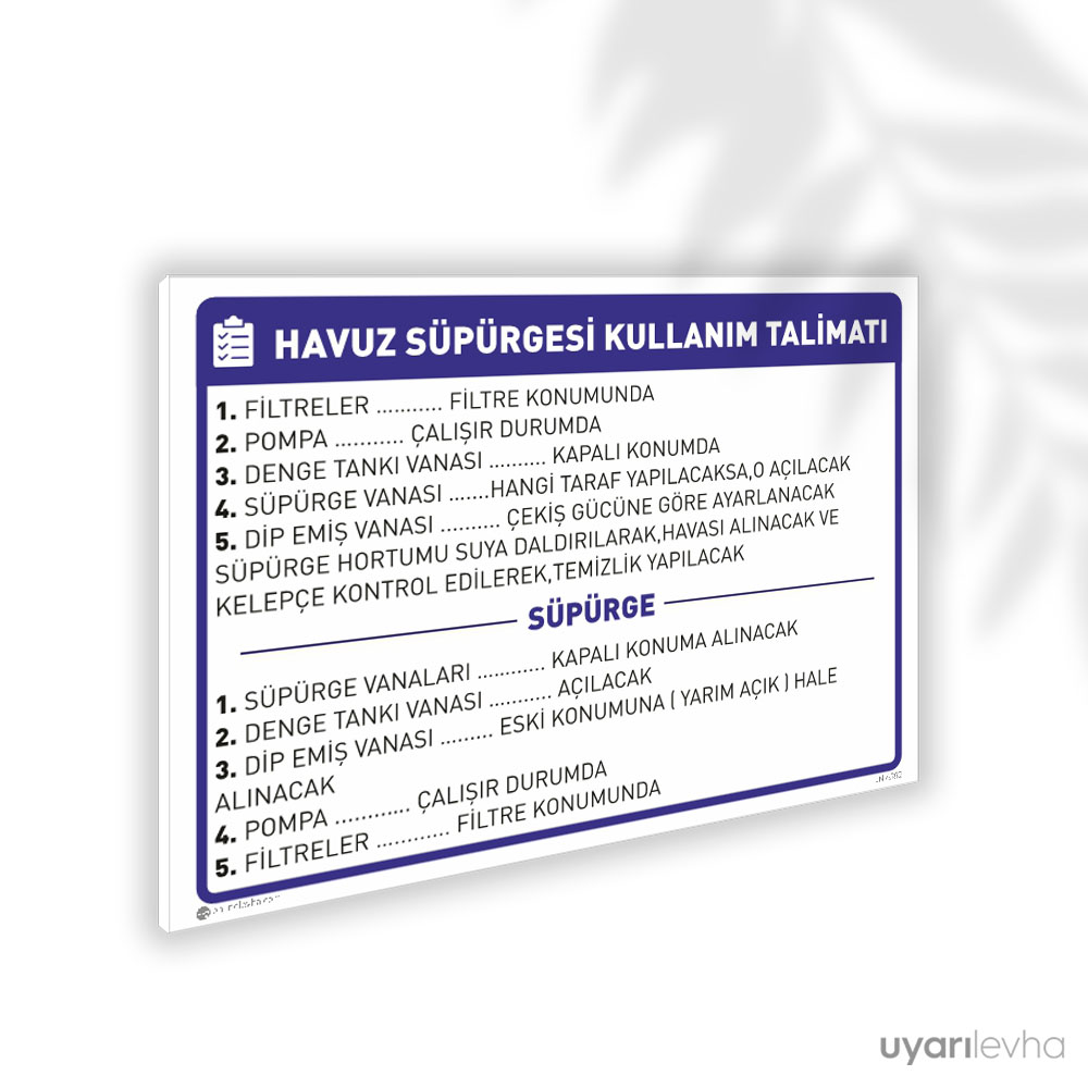 Havuz Süpürgesi Kullanım Talimatı Havuz Süpürgesi Kullanım Talimatı
