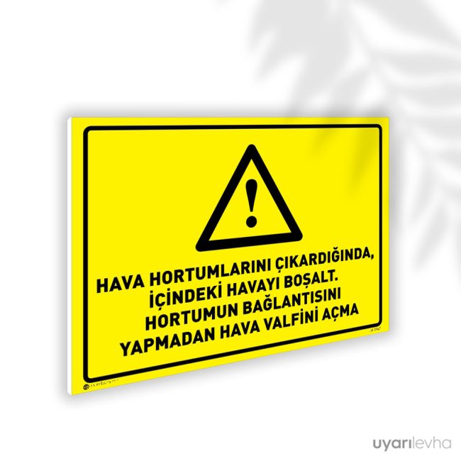 Hava Hortumunu Çıkardığında İçindeki Havayı Boşalt Bağlantı Yapmadan Valfi Açma