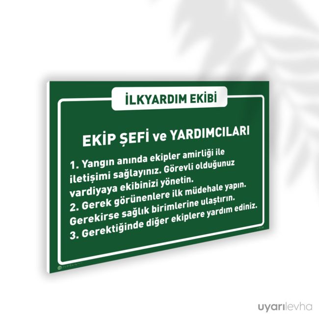 İlk Yardım Ekibi Talimatı