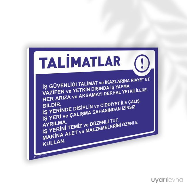 İş Güvenlik Genel Talimatı