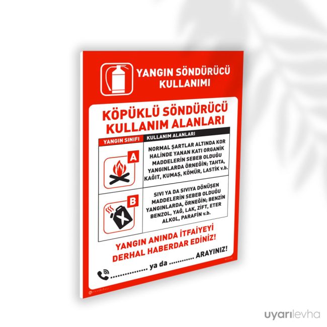 Köpüklü Yangın Söndürücü Kullanma Talimatı