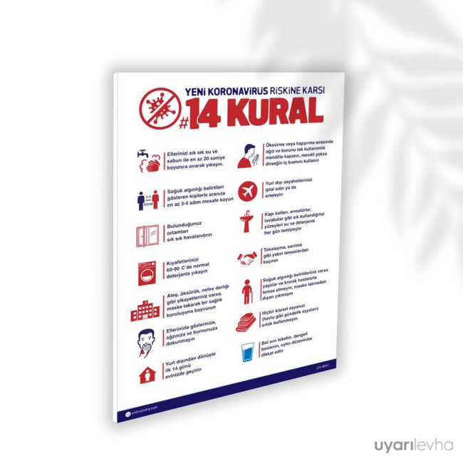 Yeni Korona Virüs Riskine Karşı 14 Kural