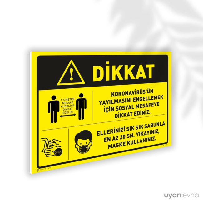 Korona Virüse Karşı Sosyal Mesafeyi Koru Ellerini Yıka Maske Tak
