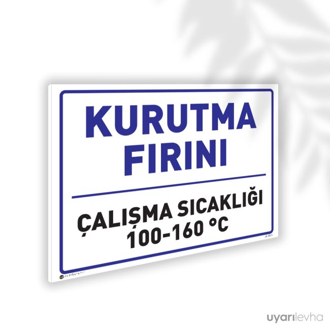 Kurutma Fırını Çalışma Sıcaklığı 100/160°C