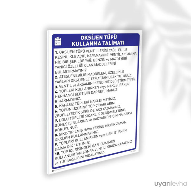 Oksijen Tüpü Kullanma Talimatı