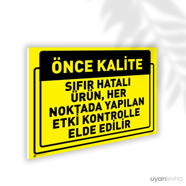 Sıfır Hatalı Ürün Kontrolle Elde Edilir
