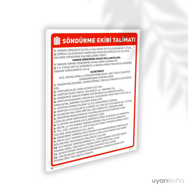 Söndürme Ekibi Talimatı