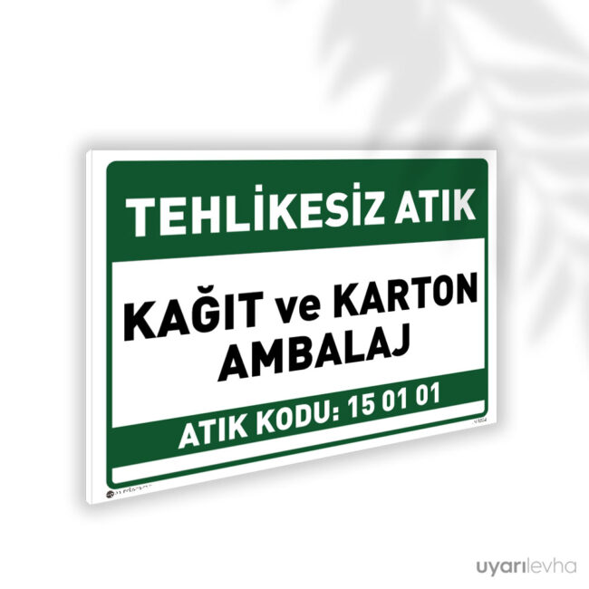 Kağıt ve Karton Ambalaj - 15 01 01