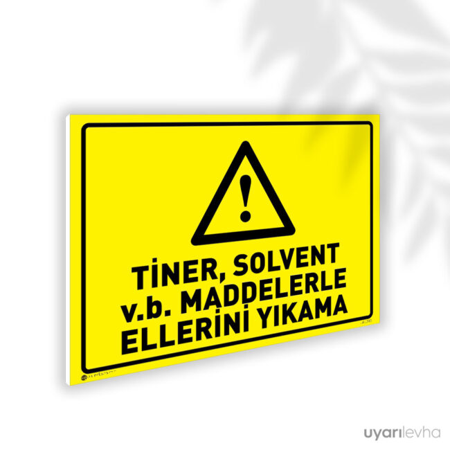 Tiner Solvent v.b. Maddelerle Ellerini Yıkama
