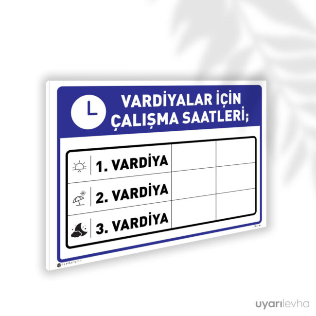 Vardiya Çalışma Saatleri