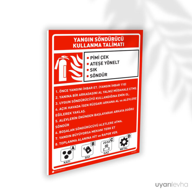 Yangın Söndürücü Kullanma Talimatı