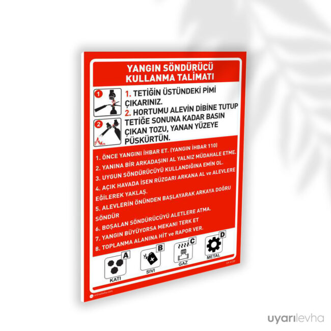 Yangın Söndürücü Kullanma Talimatı 2