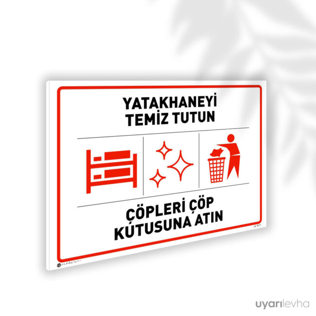 Yatakhaneyi Temiz Tutun Çöpleri Çöp Kutsuna Atın