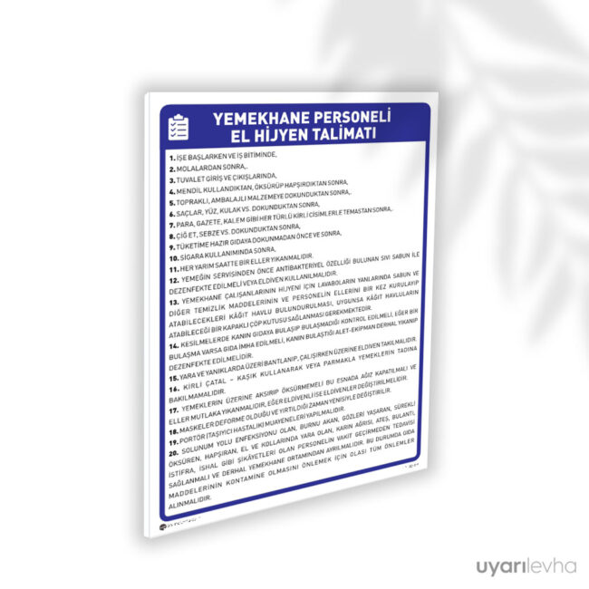 Yemekhane Personeli El Hijyen Talimatı