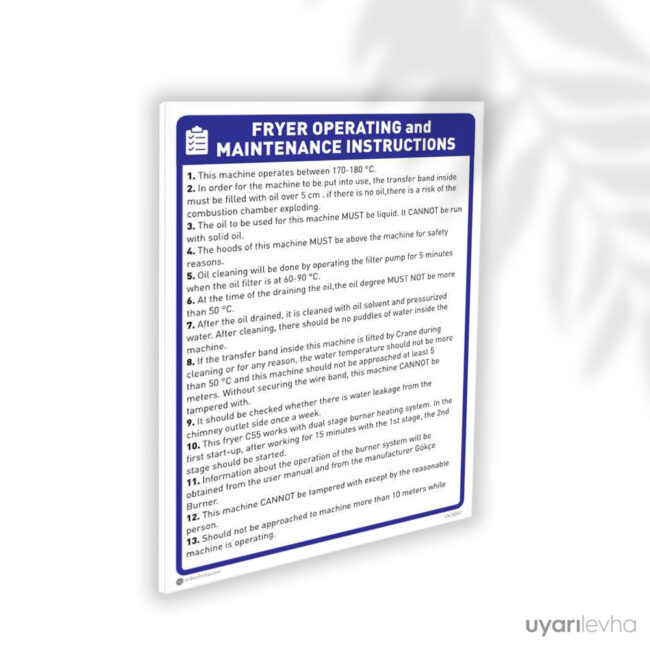 Frayer Operating and Maintenance Instructions