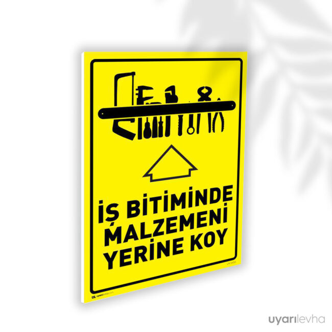 İş Bitiminde Malzemeni Yerine Koy