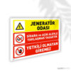 Jeneratör Odası Sigara Açık Alev İle Yaklaşma Yetkili Olmayan Giremez