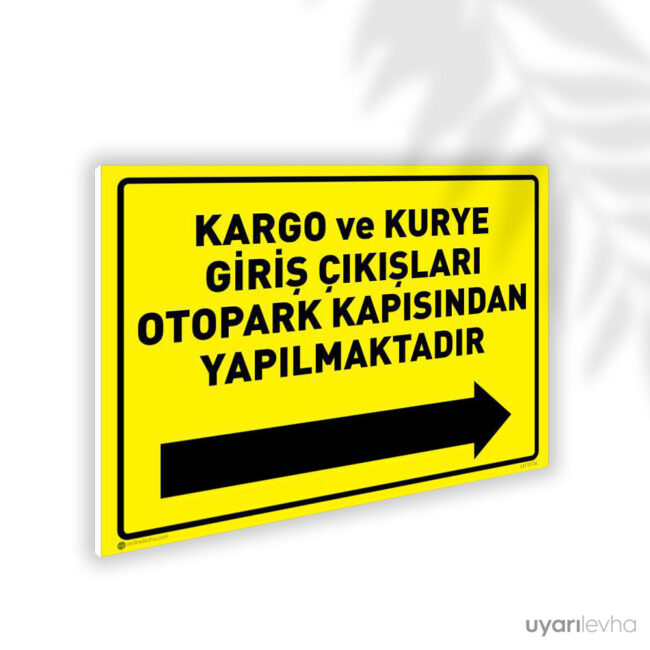 Kargo Kurye Giriş Çıkışları Otopark Kapısından Yapılmaktadır