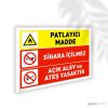 Patlayıcı Madde Sigara İçilmez Açık Alev ve Ateş Yasaktır
