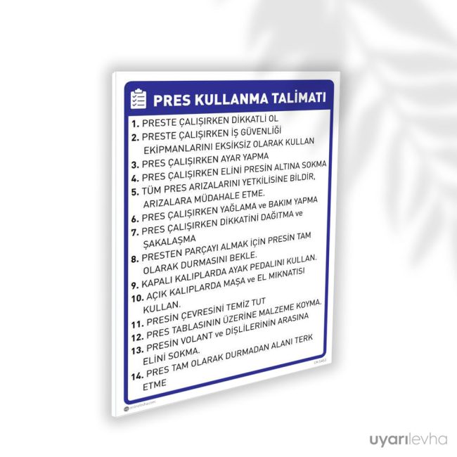 Pres Kullanma Talimatı