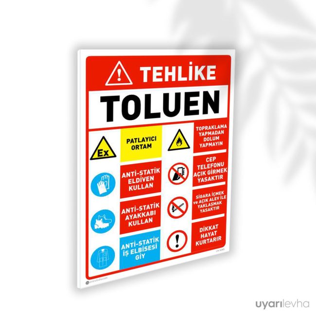 Toluen Statik Ekipman Kullan Topraklama Yap Açık Alev Ateş İle Yaklaşma