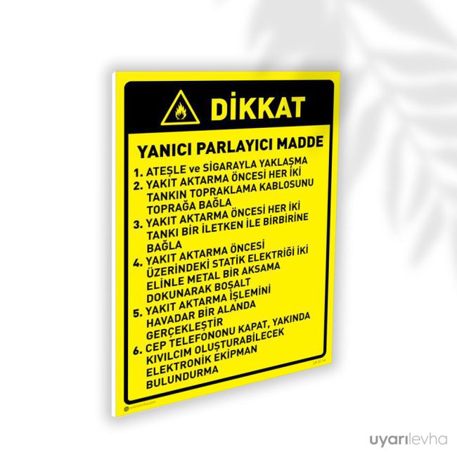 Yanıcı Parlayıcı Madde Talimatı