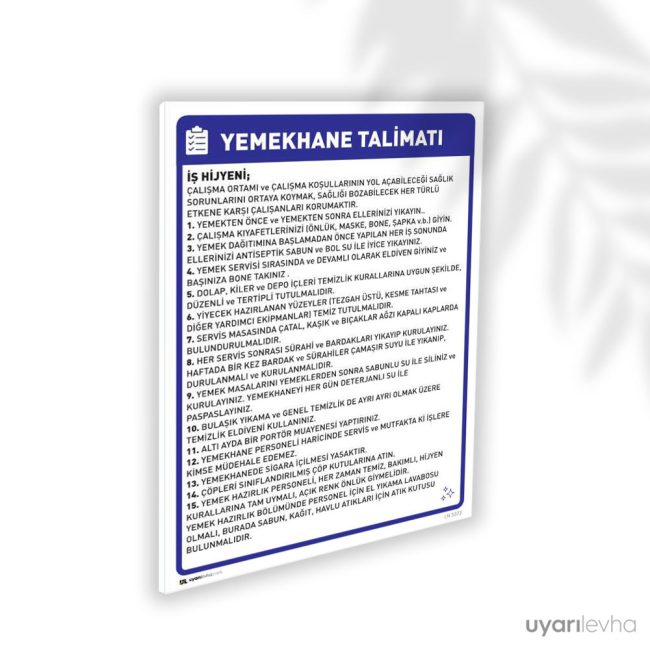 Yemekhane Talimatı
