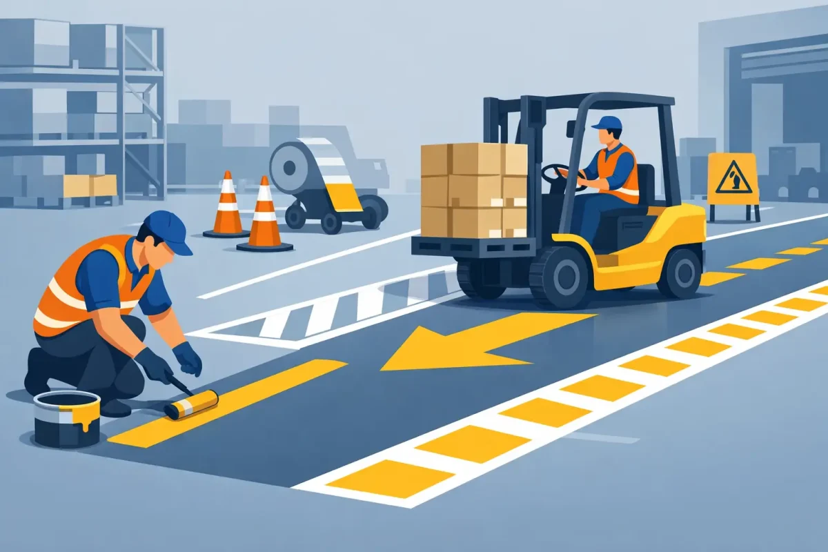 Forklift Yolu Zemin İşaretleme Nasıl Yapılır?